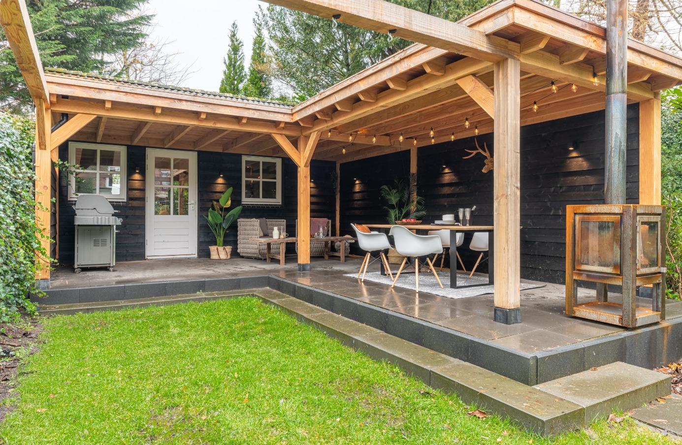 houten overkapping tuin