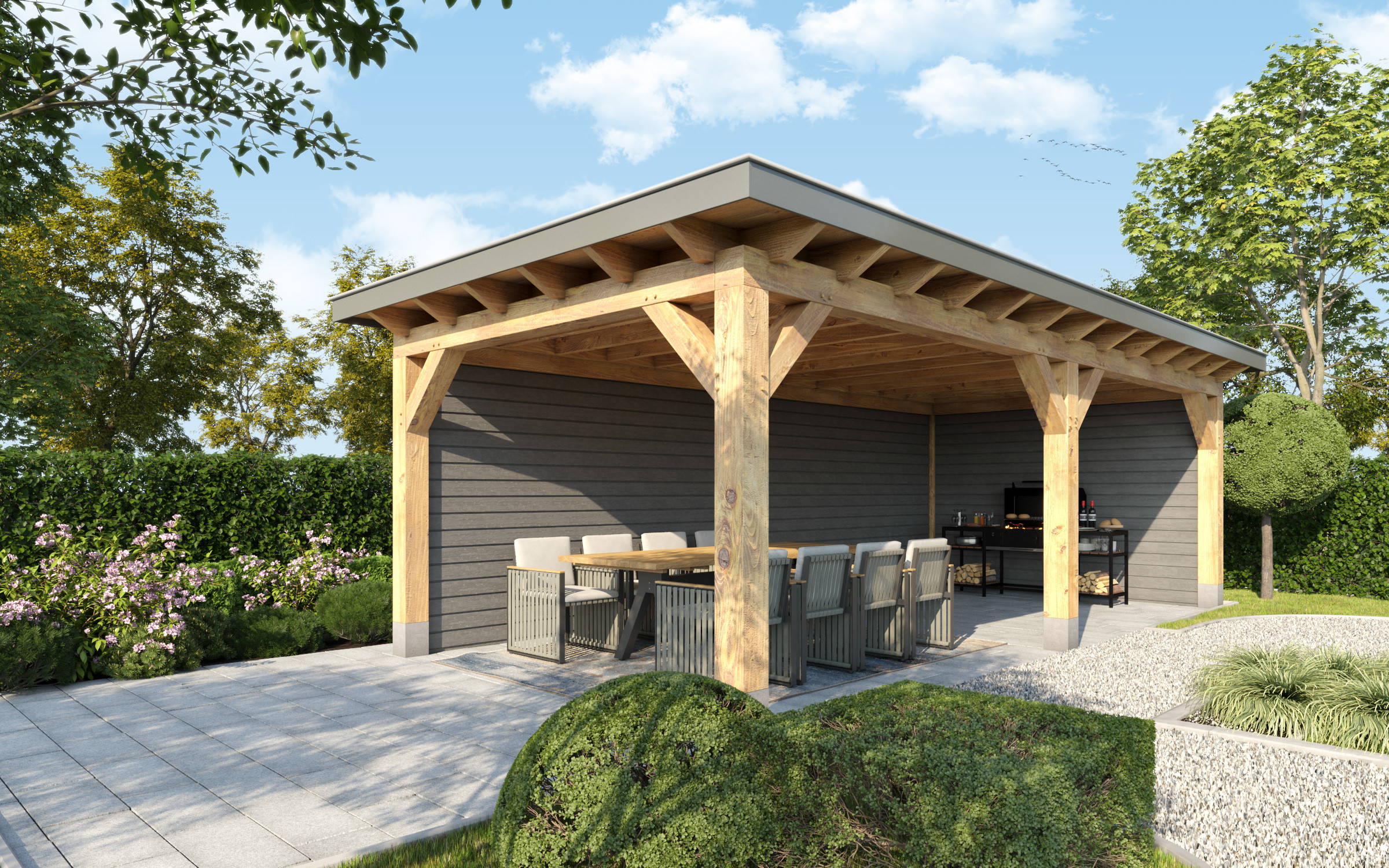 houten tuin overkapping