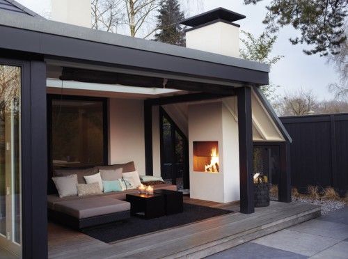 moderne overkapping aan huis