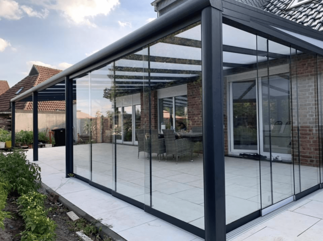 glaswand overkapping