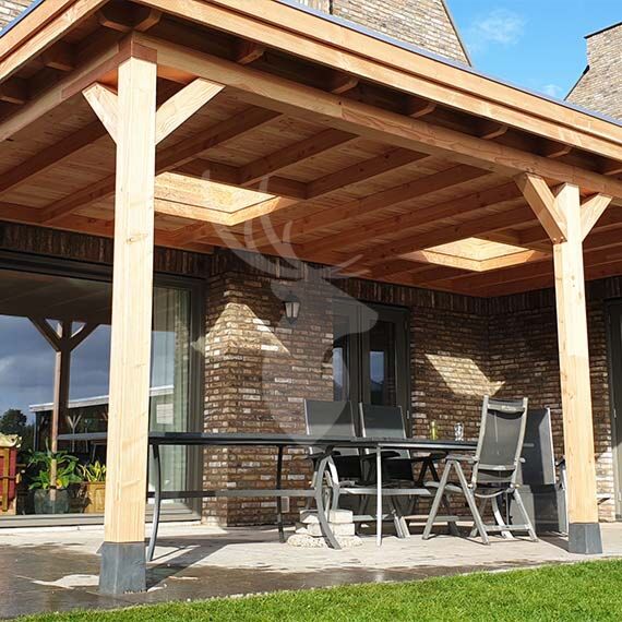 overkapping tegen muur