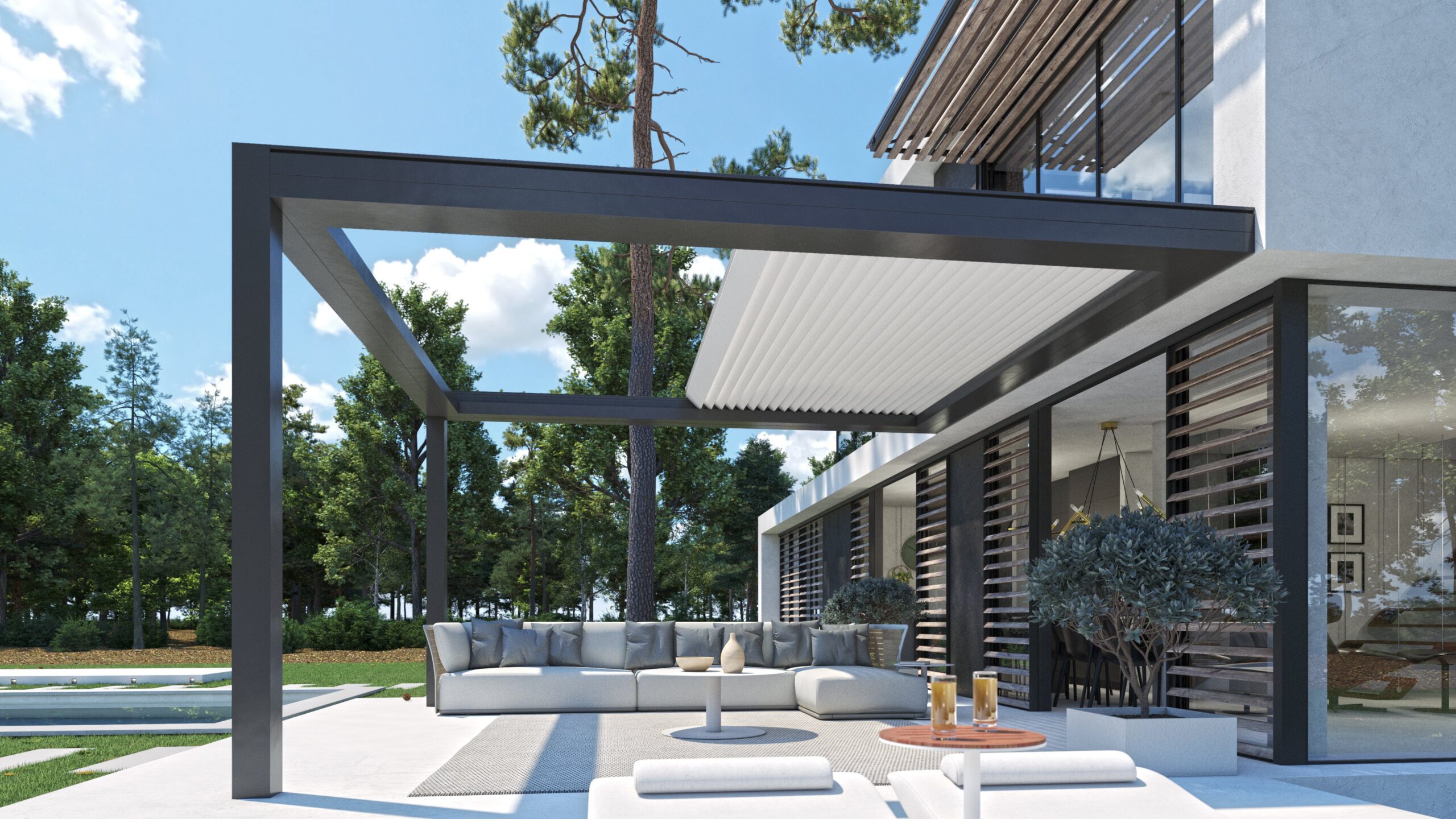 schuifbaar dak overkapping