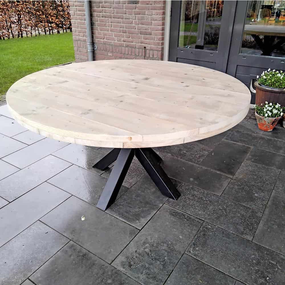 tuintafel rond hout